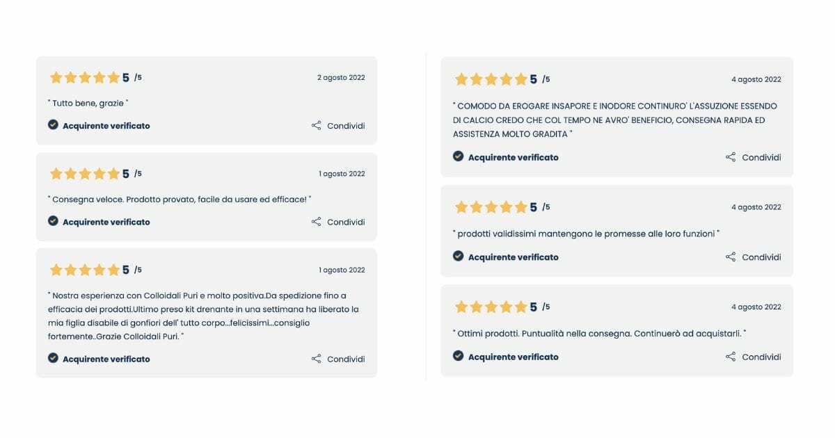 recensioni colloidali puri da feedaty