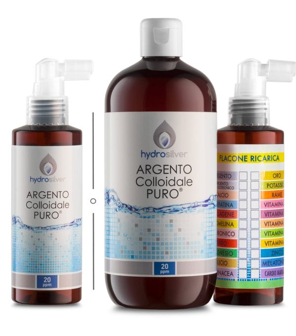 Argento_2_500 + 150 Ricarica+ 150ml colloidali puri