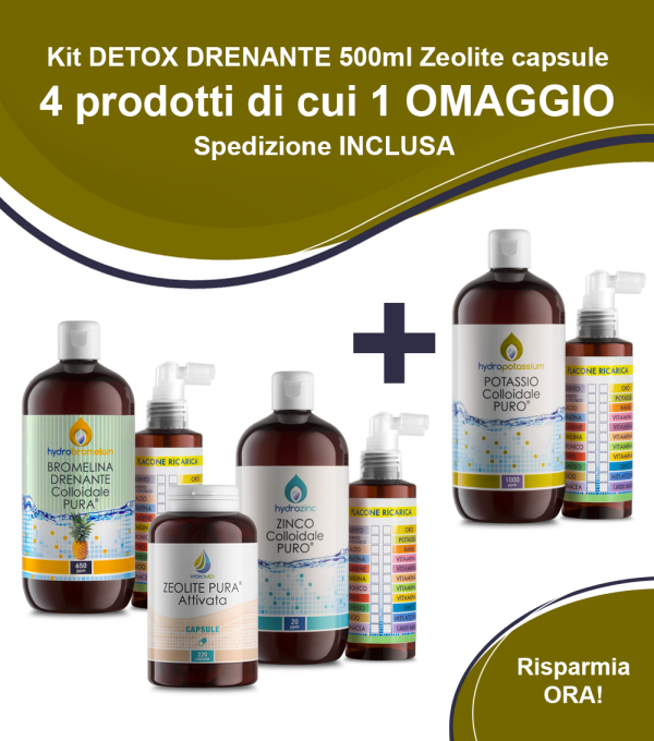 Kit DETOX DRENANTE 500ml zeolite capsule