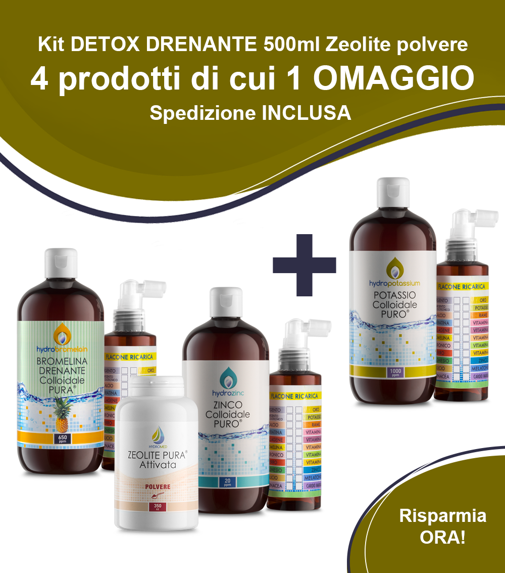 Kit DETOX DRENANTE 500ml zeolite polvere
